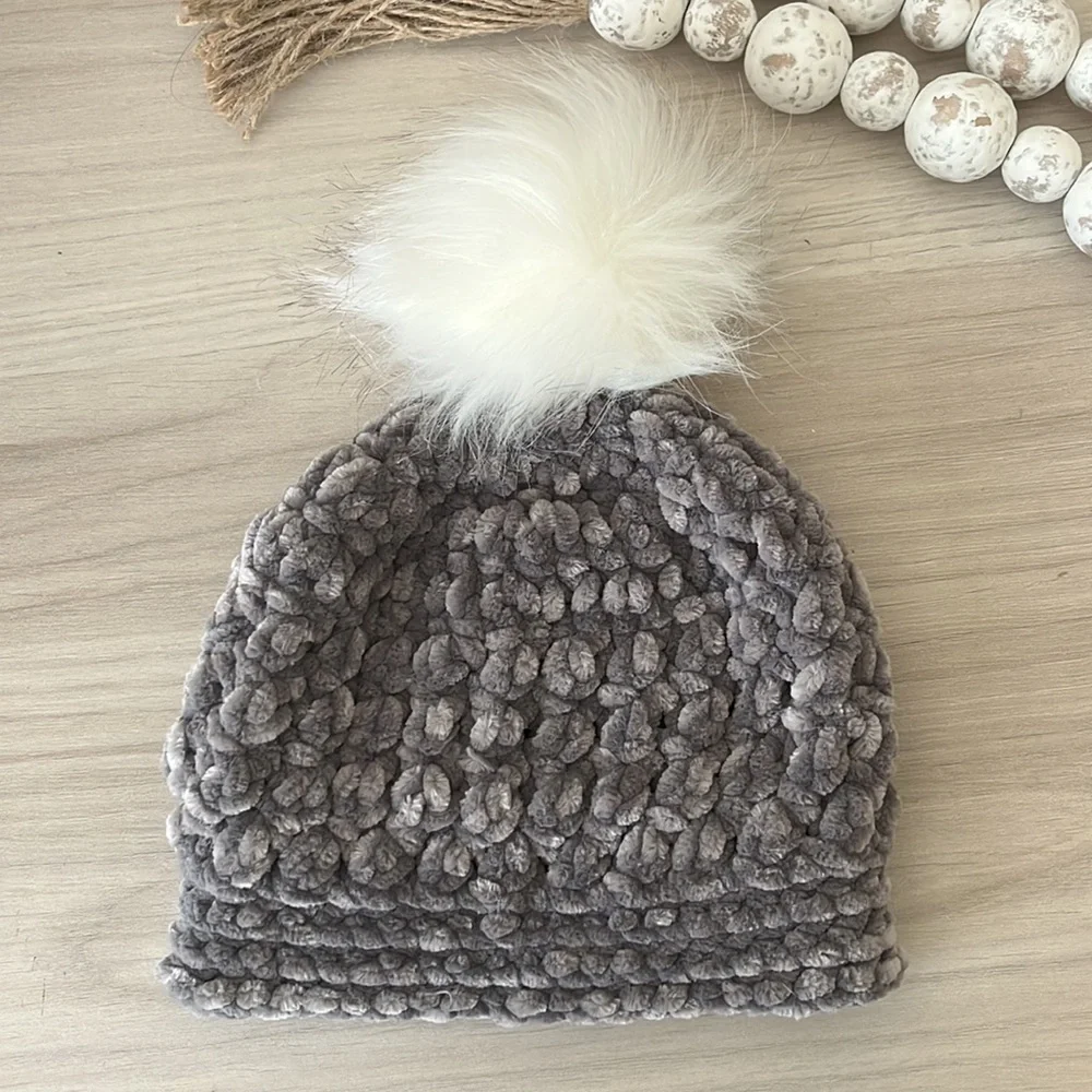Velvet Plush Crochet Beanies